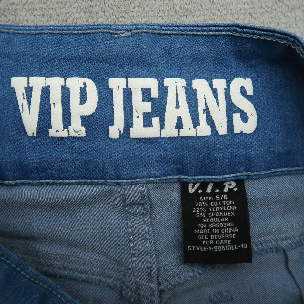 VIP Jeans Women's Size 5/6 Blue High-Rise Flare Denim Pants 32" Inseam Stretch - Picture 8 of 14